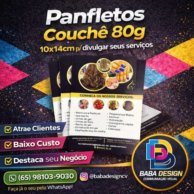PANFLETOS COUCHÊ 80G - 10x14cm