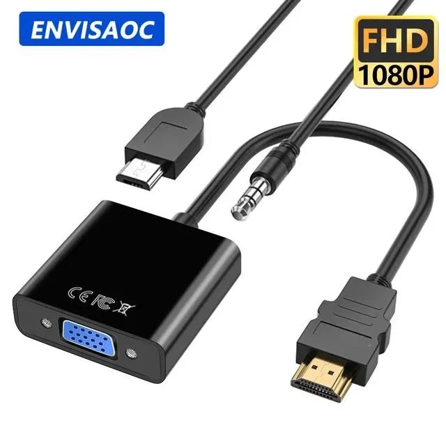 Adaptador Conversor VGA para HDMI com Áudio e Alimentação
