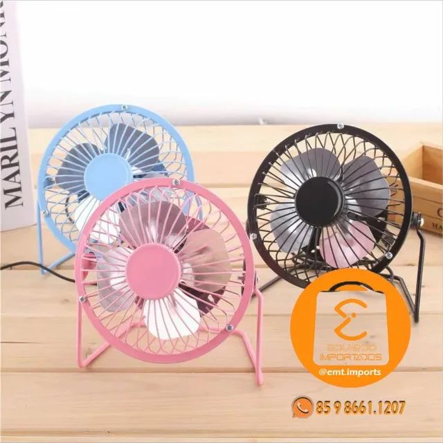 Mini Ventilador de Mesa Portátil com Cabo Usb OIH-6107 - Foto 5