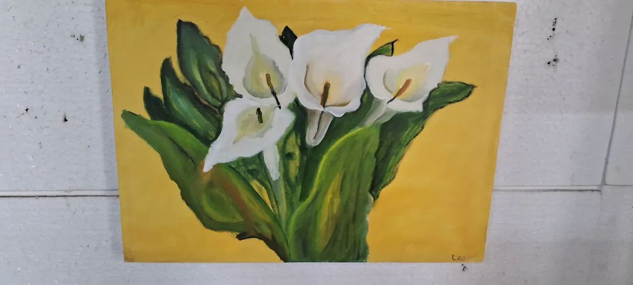 Quadro com pintura de flores - Foto 4