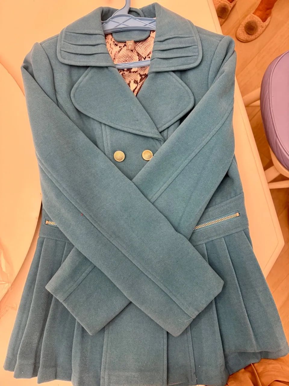 Casaco/blazer  feminino azul petróleo em veludo, novíssimo, c etiqueta!  - Foto 2