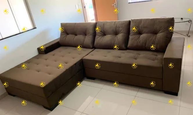 Sofá de canto com puff - Foto 5