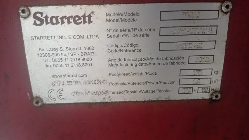 Serra Fita Horizontal Starrett 33220-Ano 2012 Corte reto Usada - Foto 6