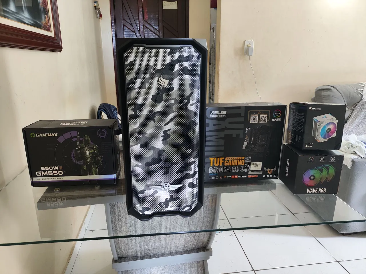 PC Gamer com ASUS TUF B450M-PRO S e GAMEMAX GM550