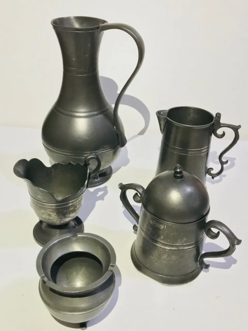 Conjunto de chá restanho em estanho