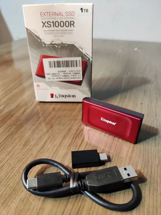 (Novo) SSD Externo Kingston XS1000, 1TB, USB 3.2 Gen 2x2, Portátil