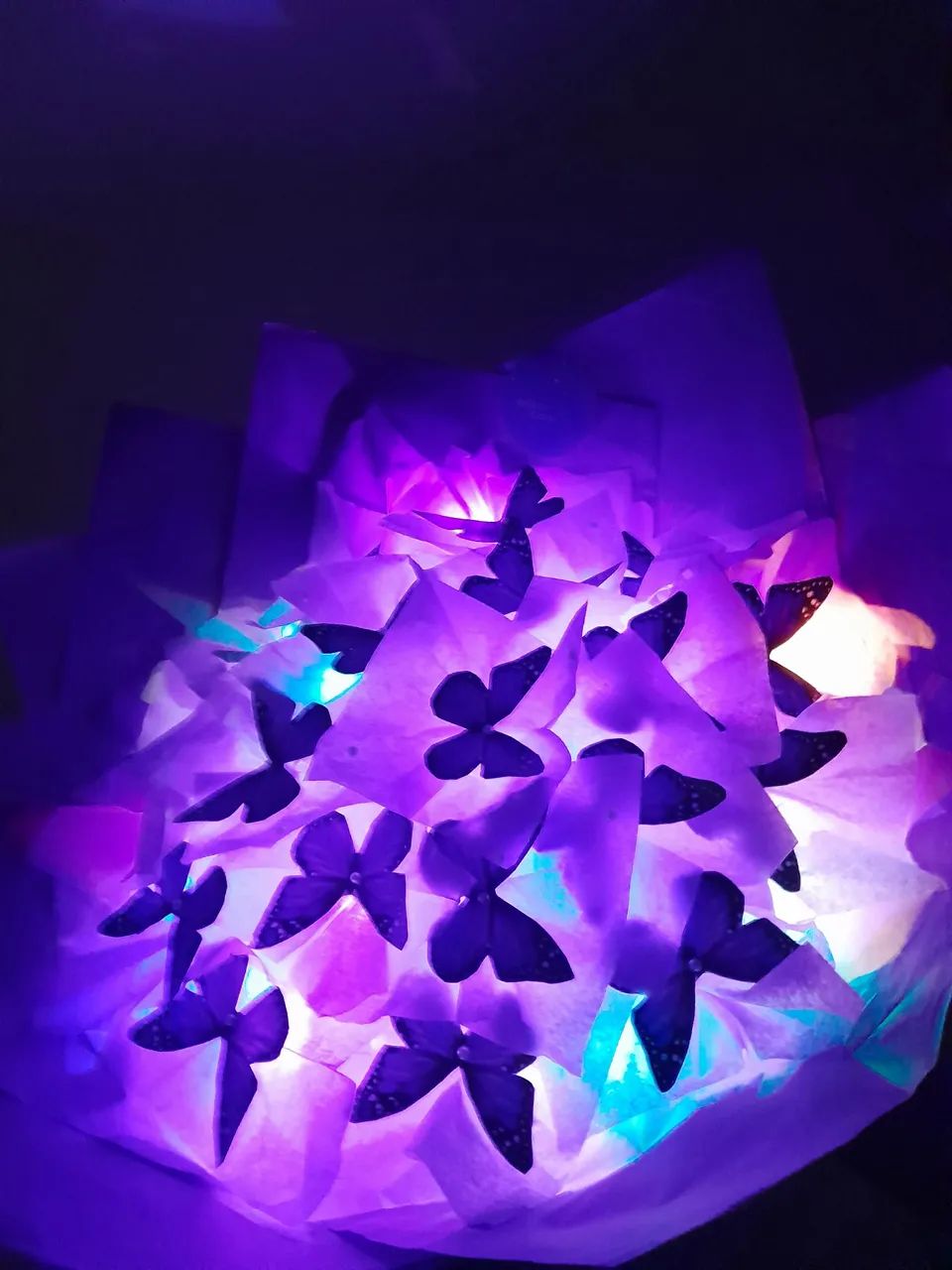 Buquê de borboletas com luzes de LED 