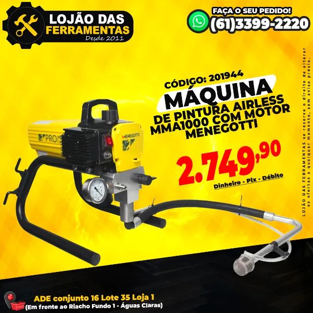 Máquina de Pintura Airless MMA1000 Com Motor Menegotti
