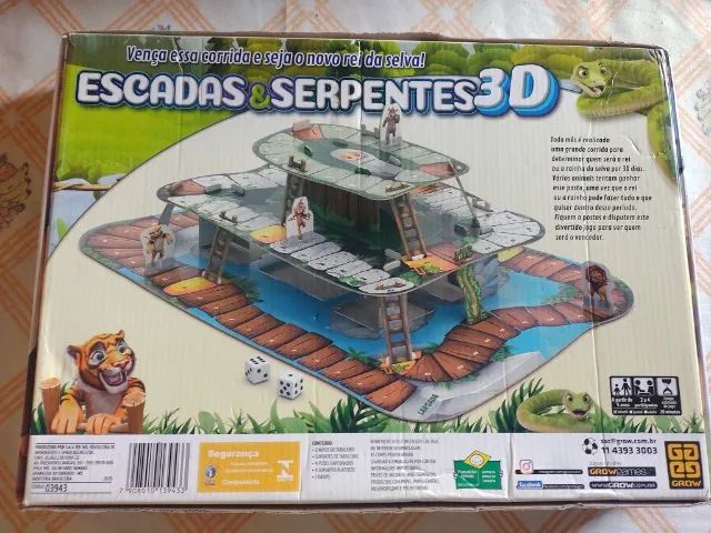 Escadas e Serpentes Jogo da Grow Tabuleiro 3d (Leia o Anuncio) - Foto 2