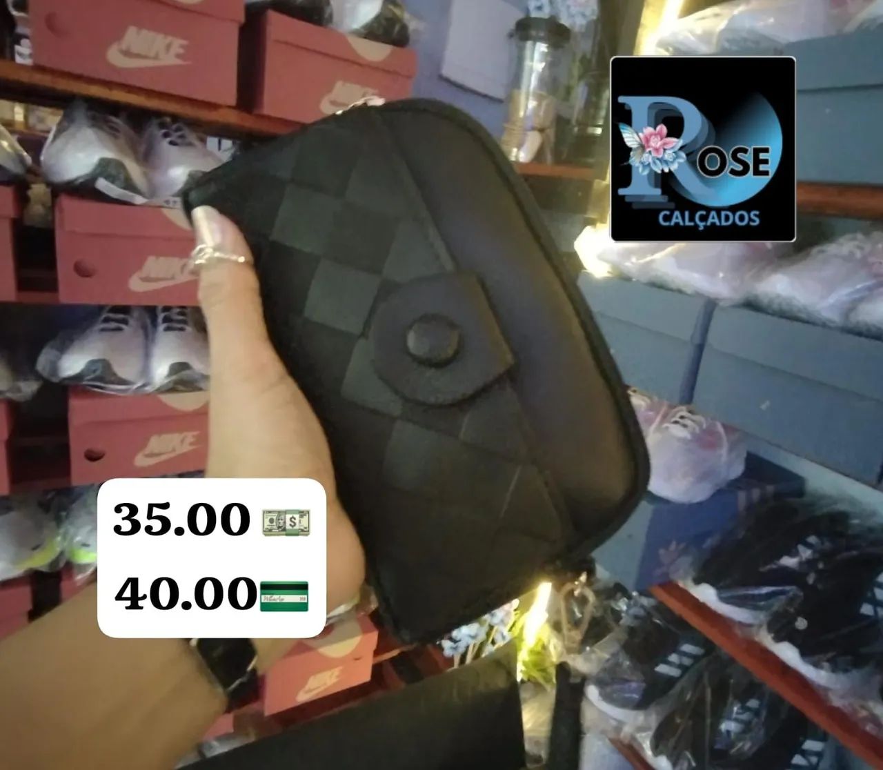 Bolsa feminina azul com detalhes - Foto 5