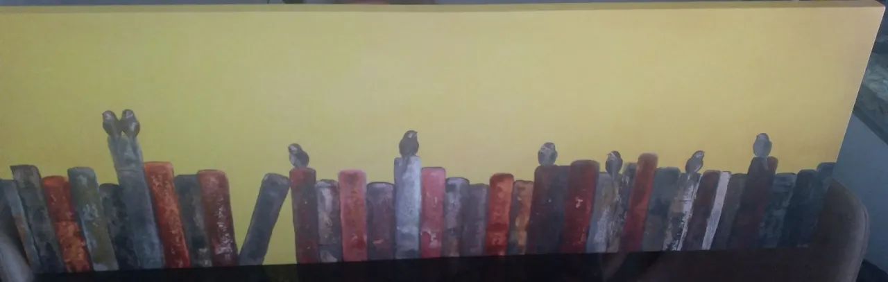 Quadro Abstrato com Pássaros - Retirada por conta do comprador 