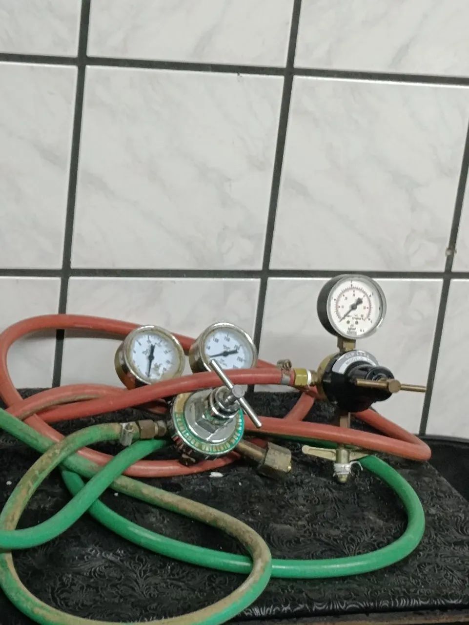 Kit manômetro regulador oxigênio GLP e mangueiras