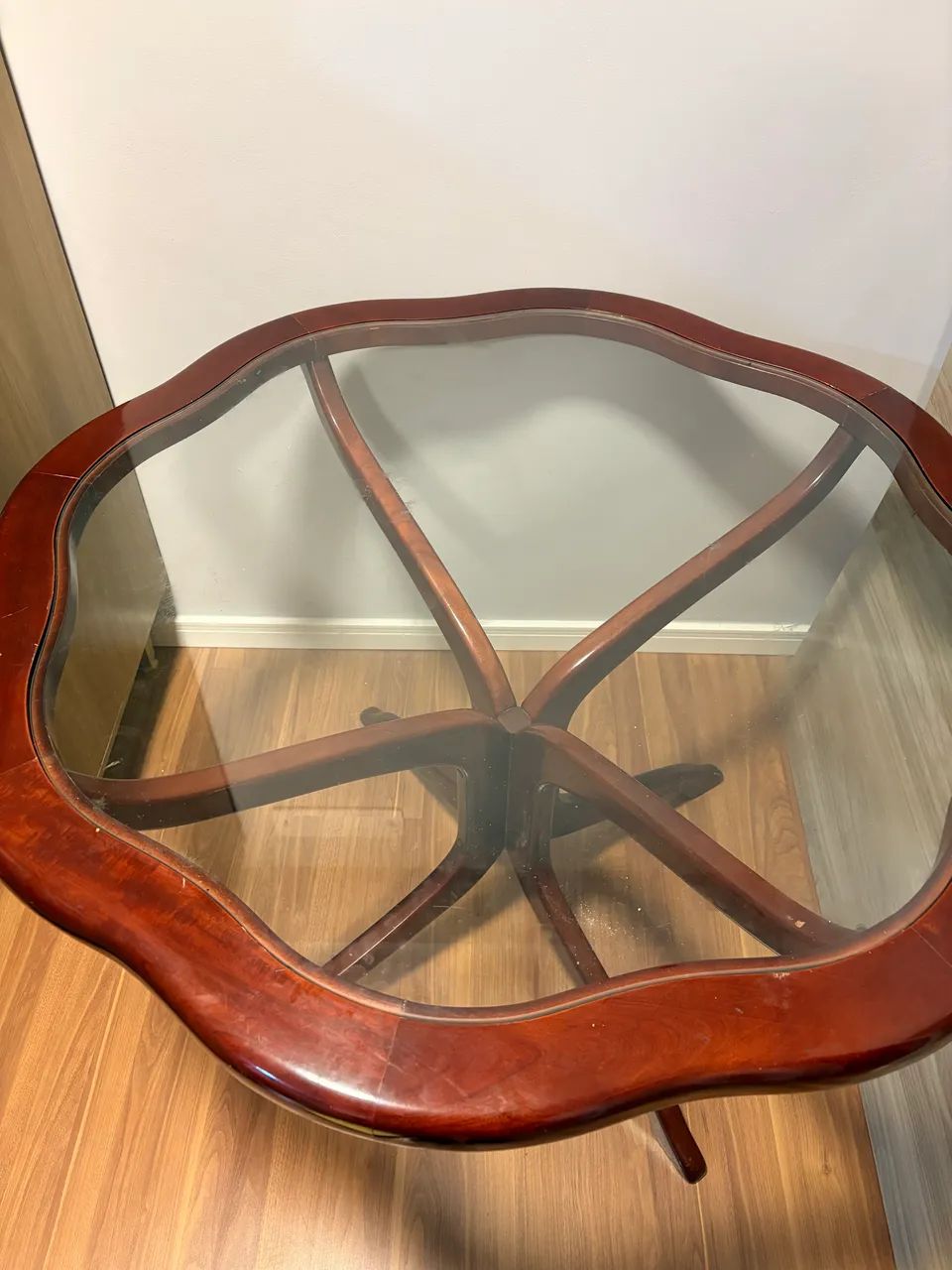 Mesa de madeira com vidro  - Foto 2