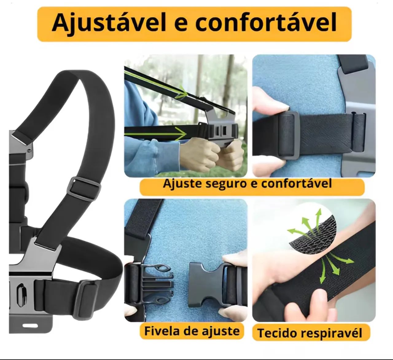 Suporte de peito ajustável para celular + brinde - Foto 4