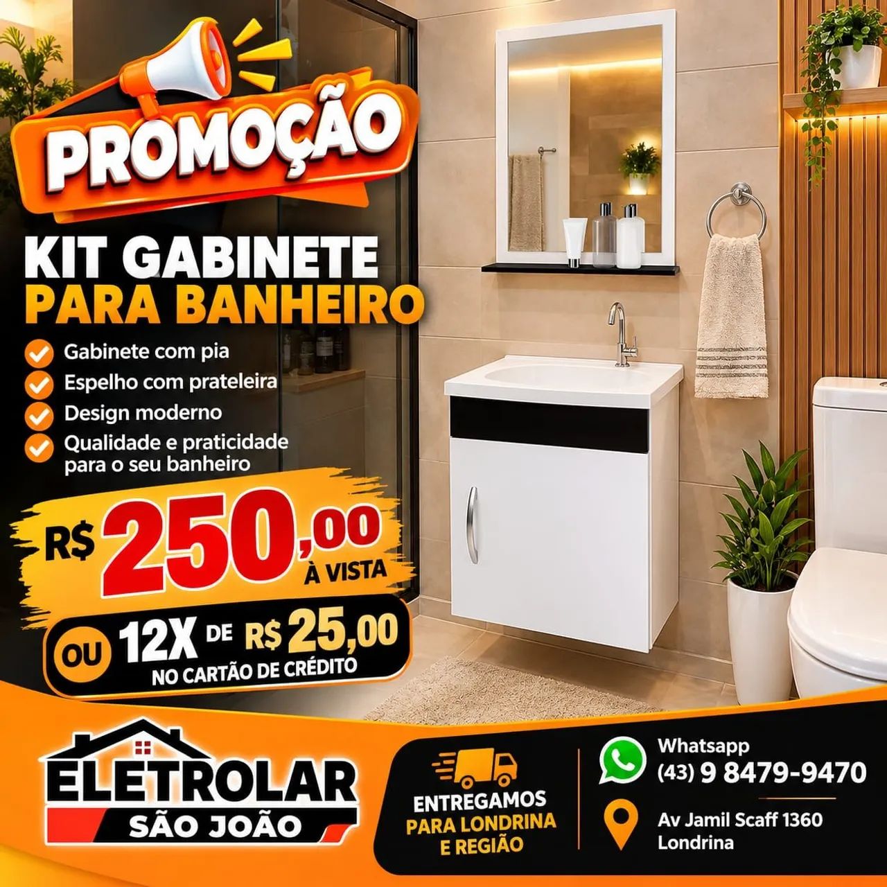 Gabinete para banheiro 
