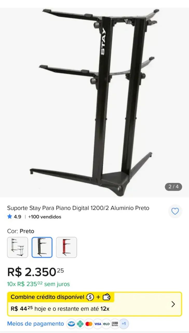 Roland -  RD 700 GX + Suporte Stay Alumínio para 2 Pianos  - Foto 4