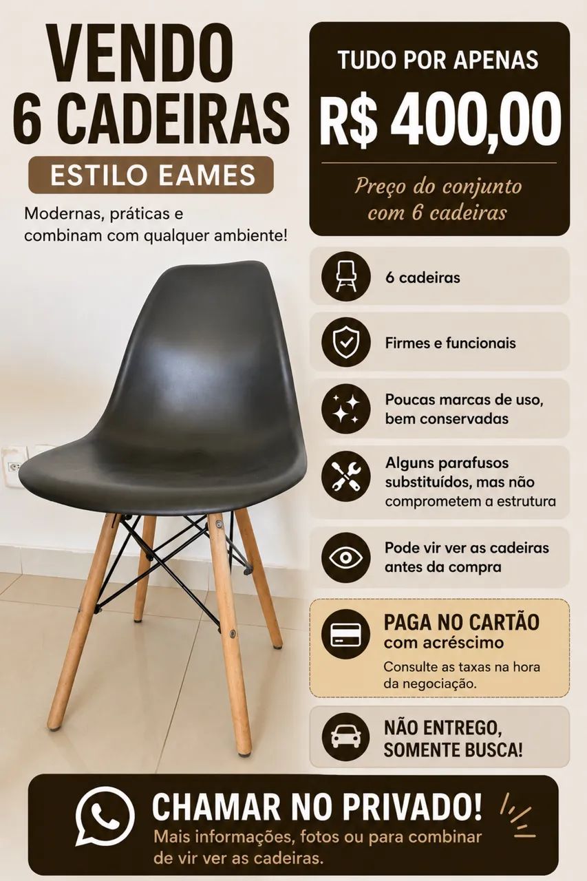 Conjunto de 6 cadeiras