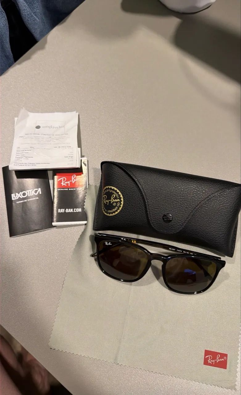 Oculos de Sol Rayban RB 4387 Marrom - Foto 4