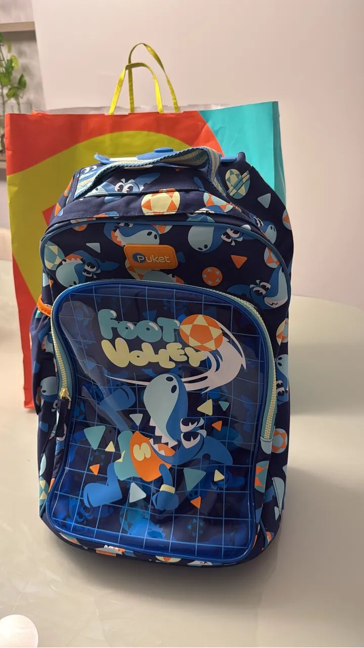 Bolsa Puket escolar com Rodinha Grande Tubarão Futevôlei - Foto 2