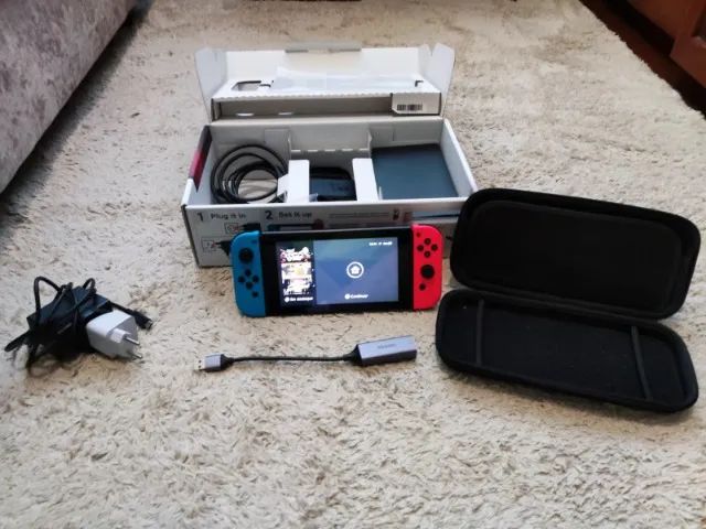 Nintendo Switch (V1) Box Completo + Adaptador de rede Ugreen