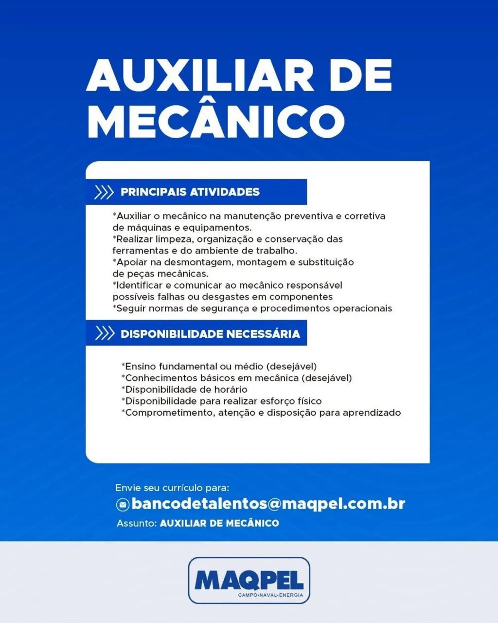 Estamos com vagas 