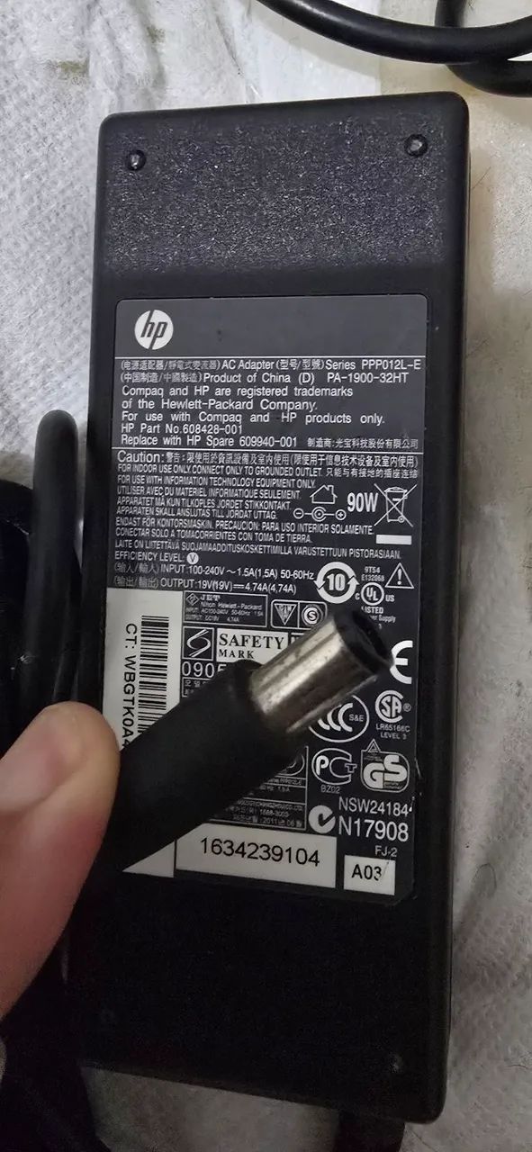 Fonte notebook hp 4.74a