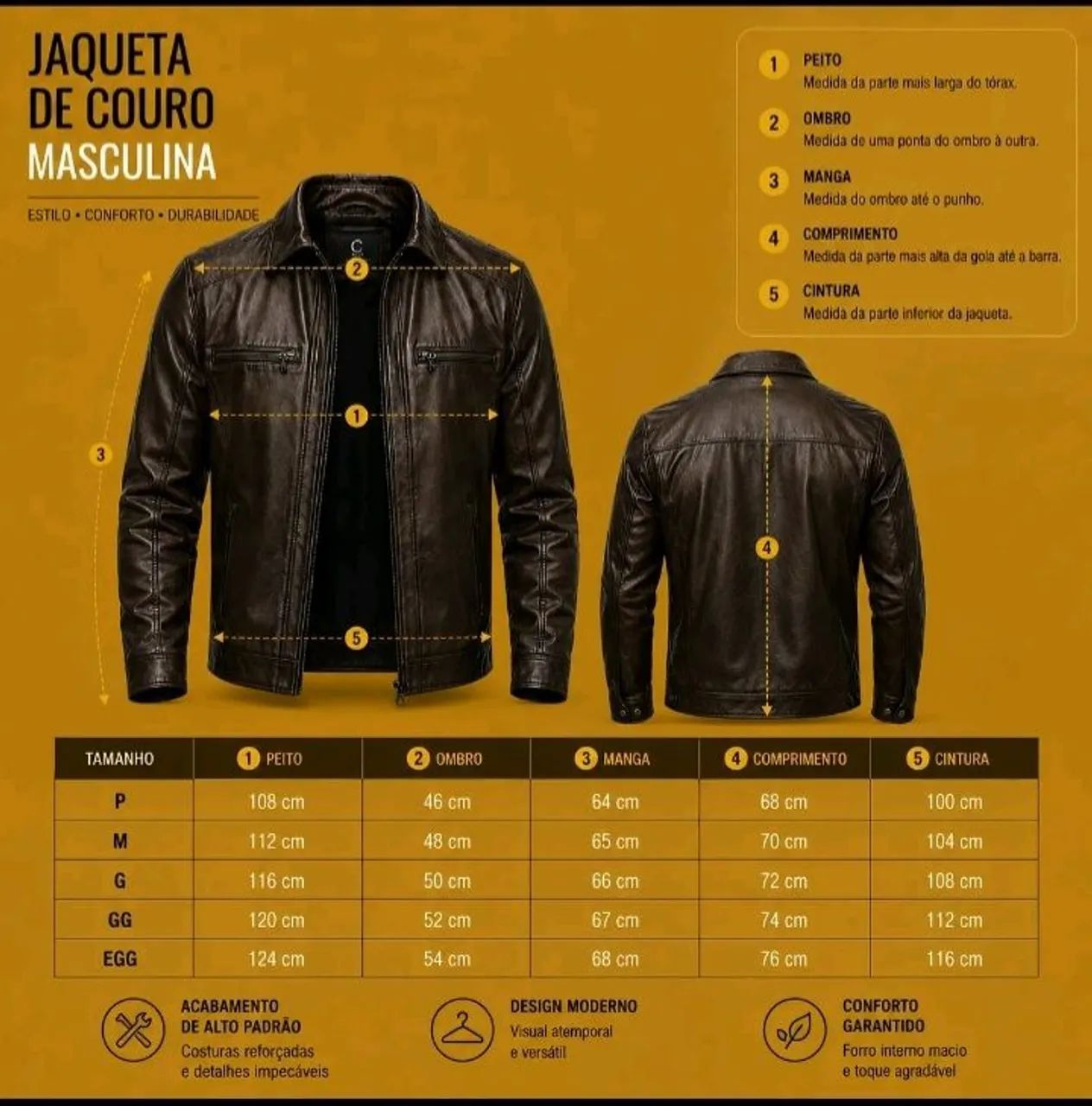JAQUETA DE COURO - PROMOÇÃO  - Foto 3