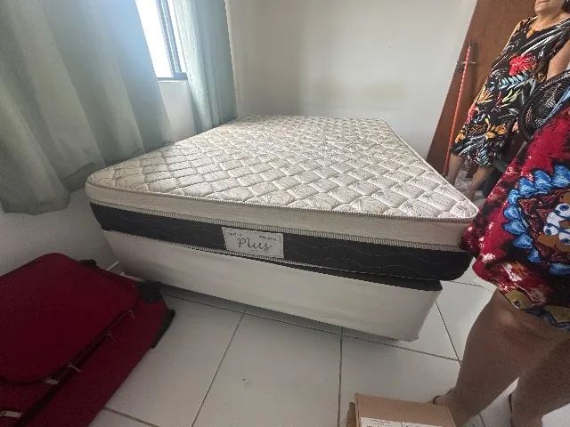 Cama de casal box + colchão 