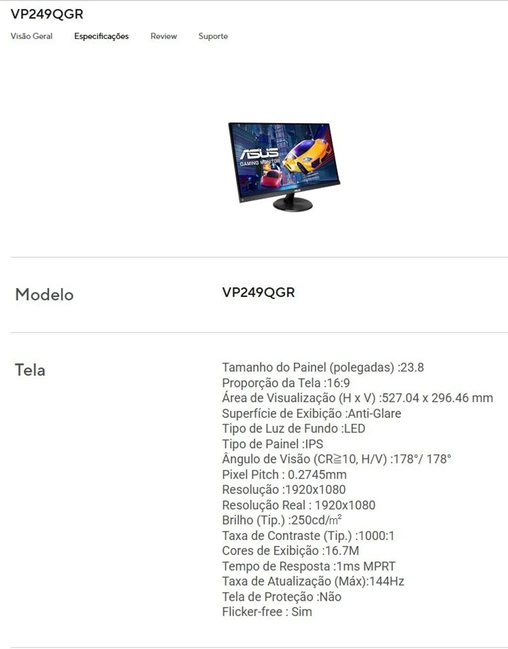Monitor Asus 24polegadas- 144hz - Foto 3