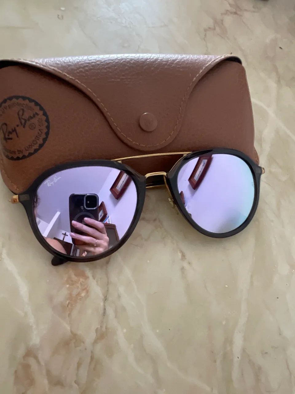 Óculos Ray-ban roxo espelhado
