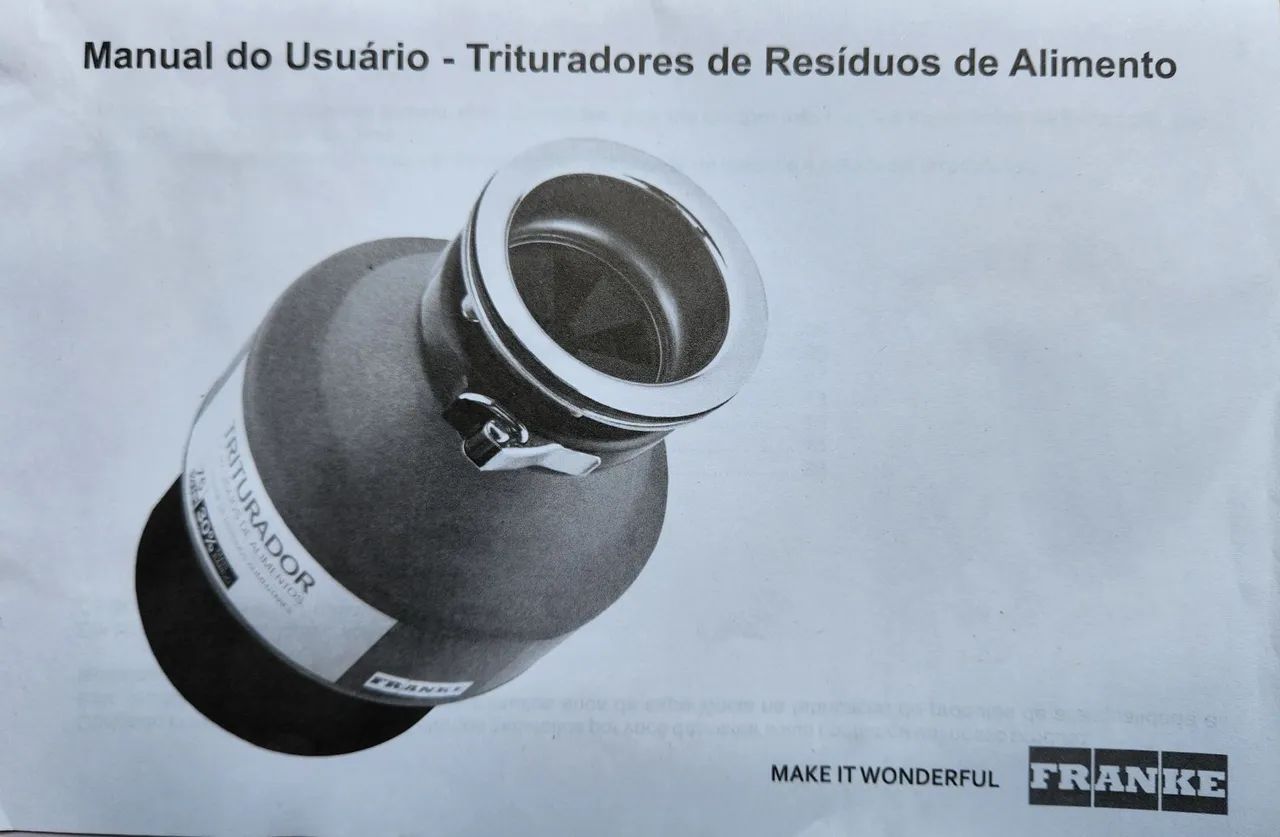 Triturador de Resíduos de Alimentos Marca Franke Modelo 75 3/4 HP 220V (motor com defeito) - Foto 3
