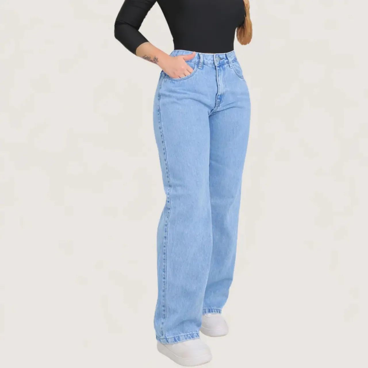 Calça Jeans Wide leg Feminina  - Foto 4