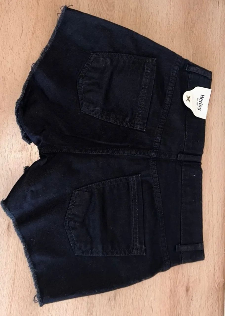 Short Jeans Hering Preto  - Foto 2