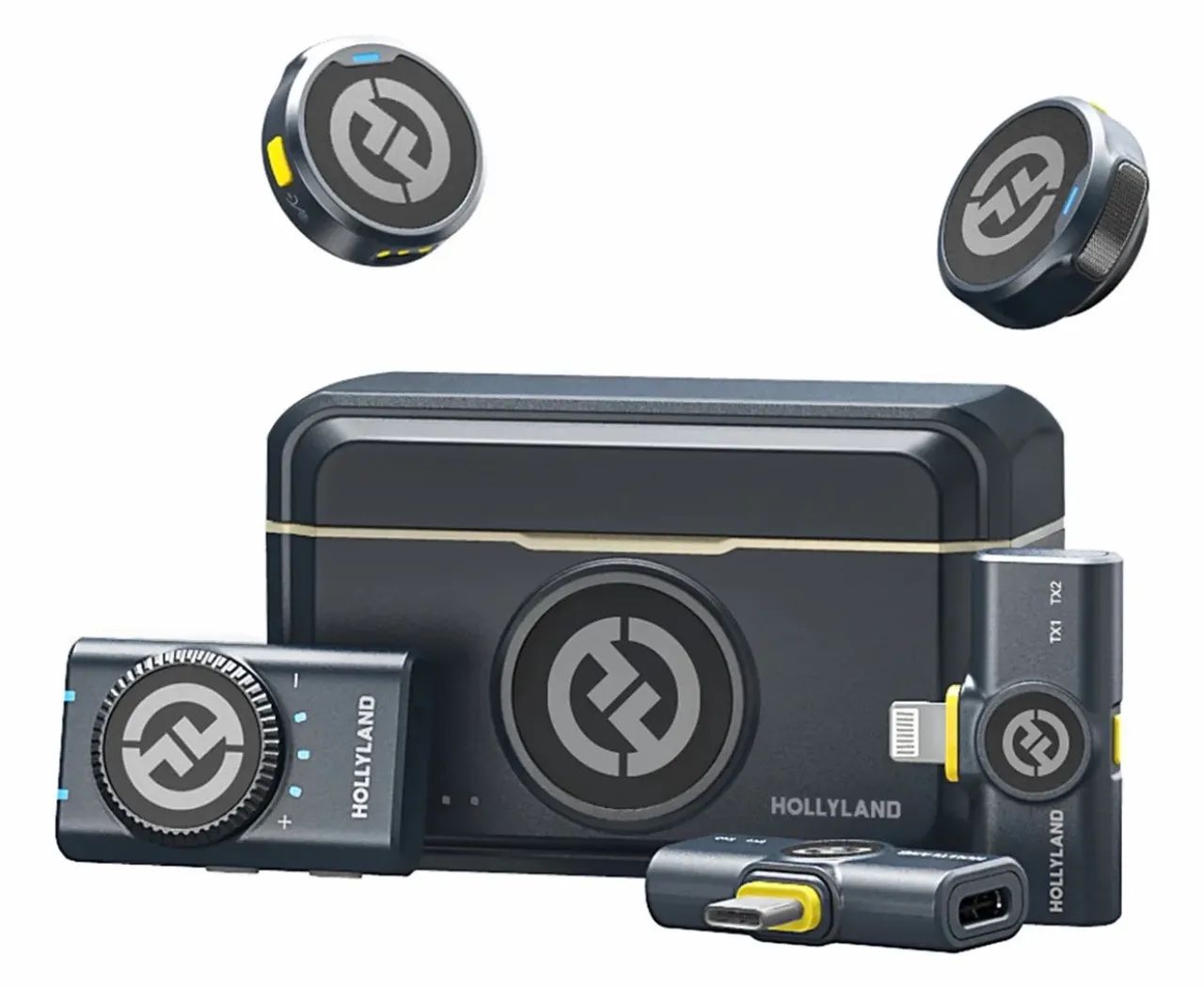 Microfone Hollyland Lark M2 Duo Combo Duplo Para 2 Pessoas Lightning/USB-C e Câmera Preto - Foto 2