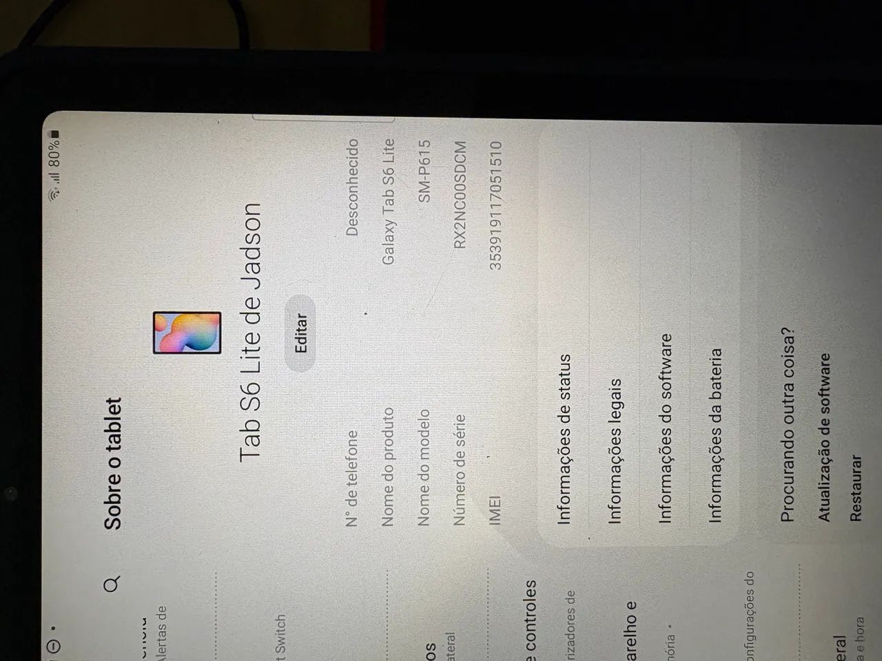 Tablete Samsung tab s6 com caneta - Foto 3