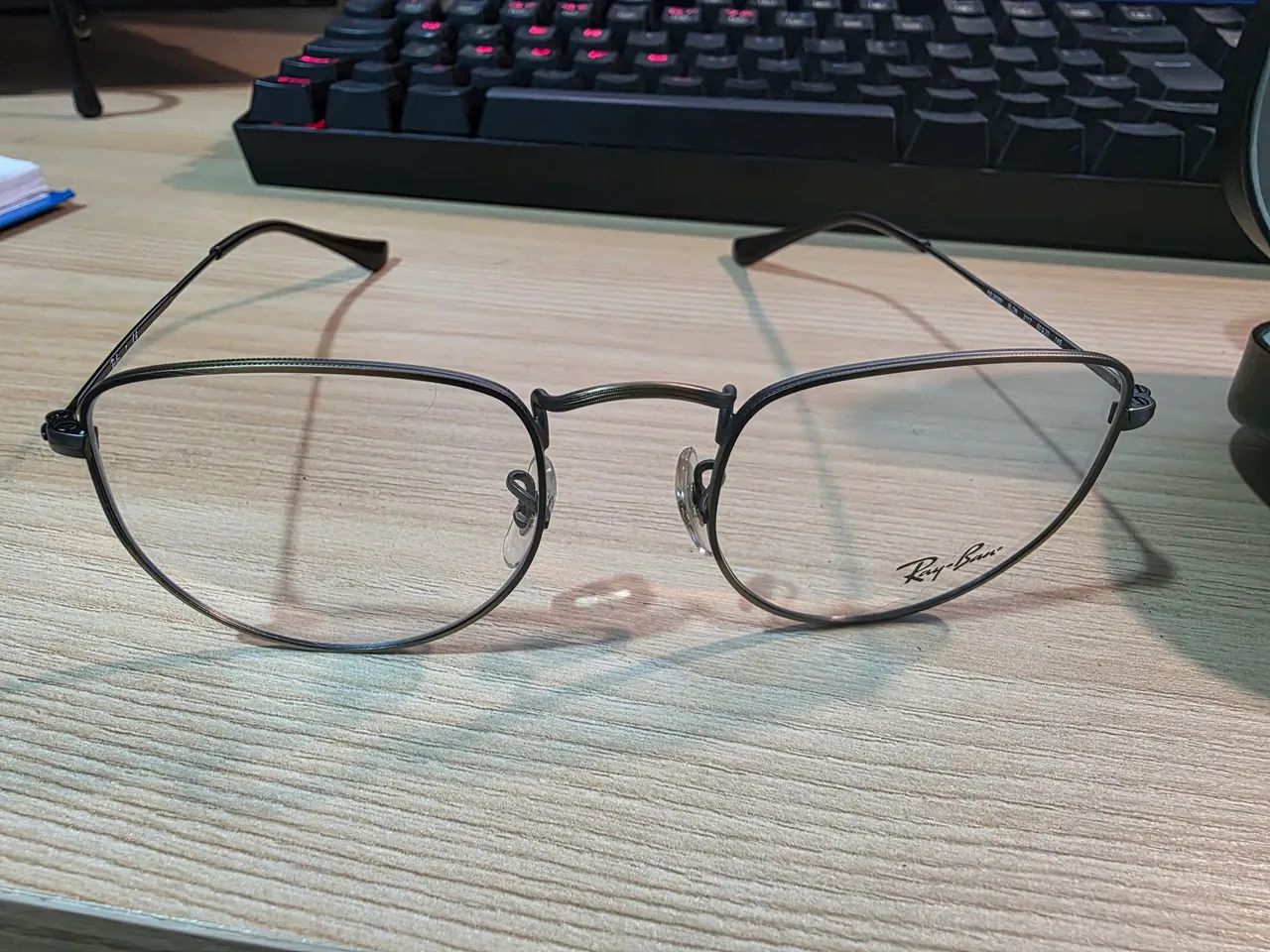 Armação Ray-Ban Elon Optics RB3958V 3117 Ouro Envelhecido - Nova na Caixa - Foto 5