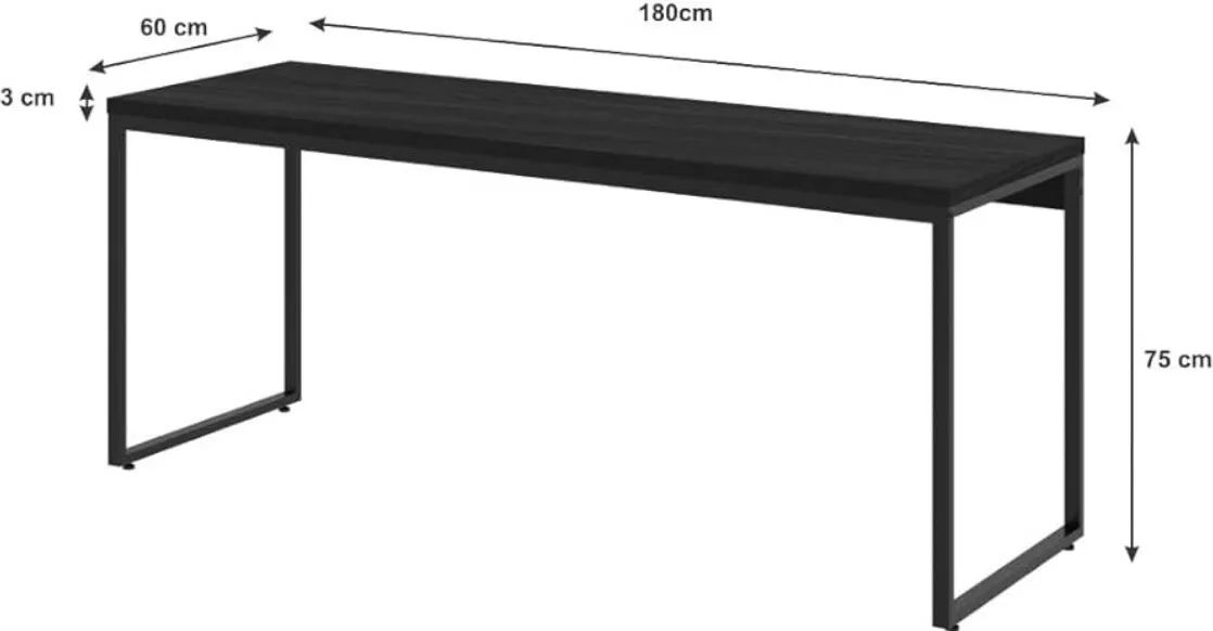 Mesa Dynamica Diretor Compace 180x60x75cm Preta - Nova - Foto 4