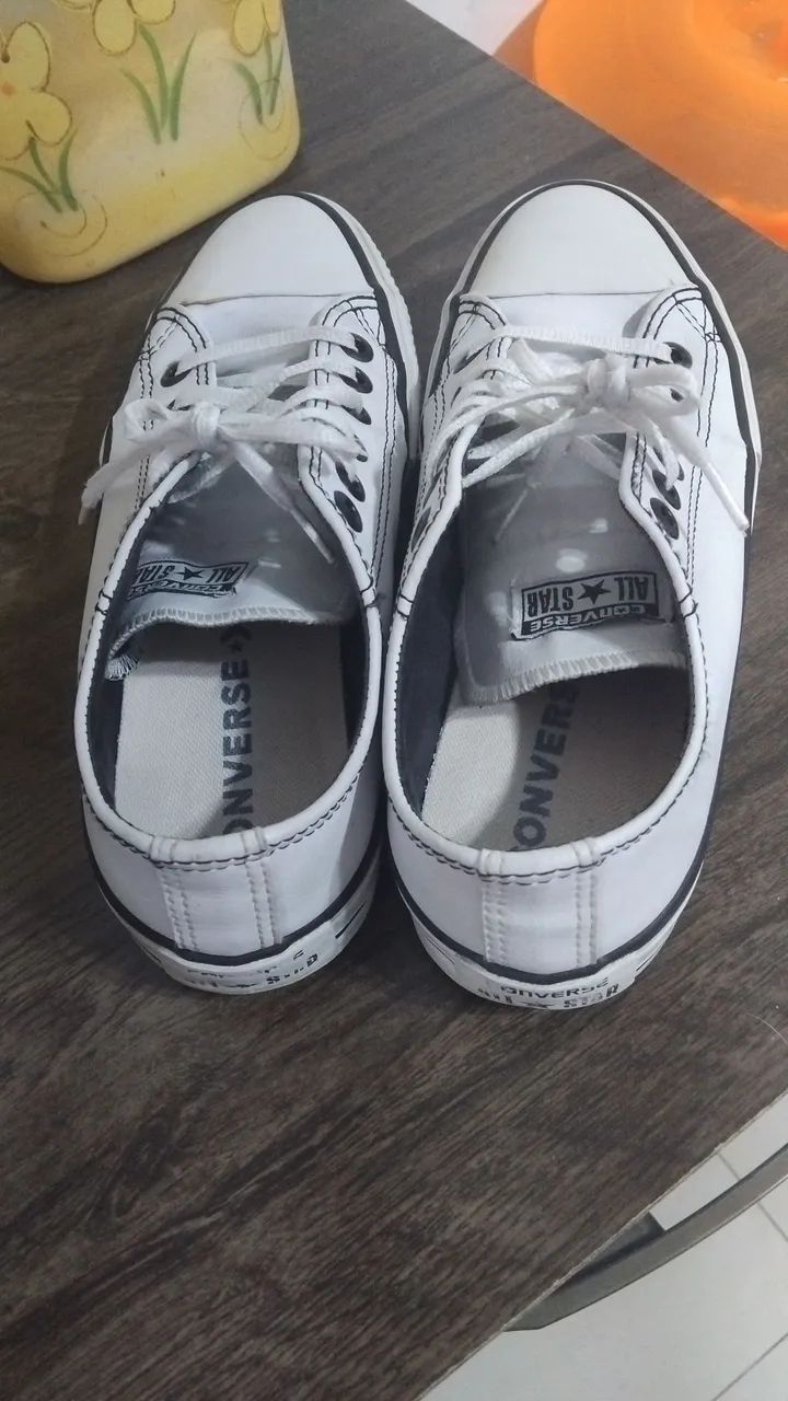 ALL Star Converse couro branco número 37 - Foto 2