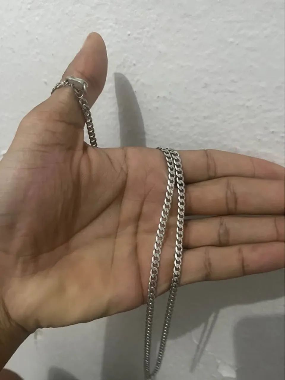 Corrente de prata 6 milímetros 60 comprimento - Foto 3