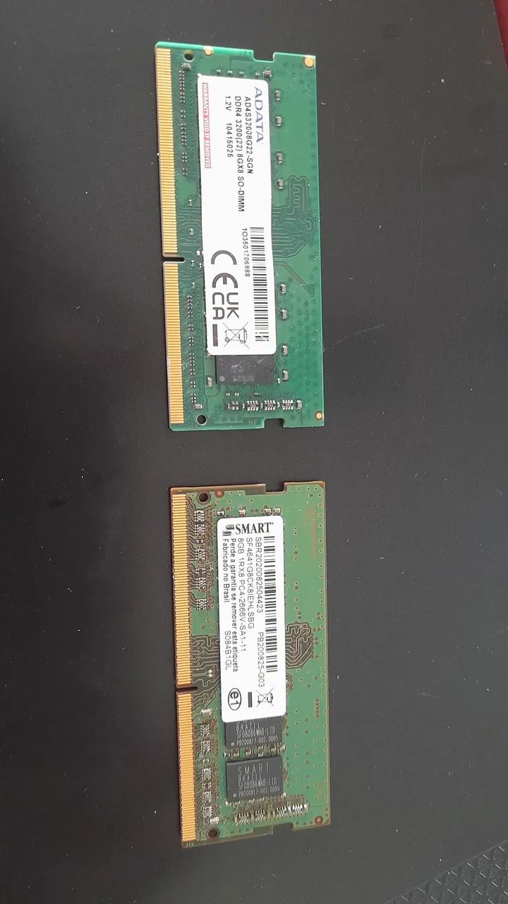 Duas Memória ddr4 notebk