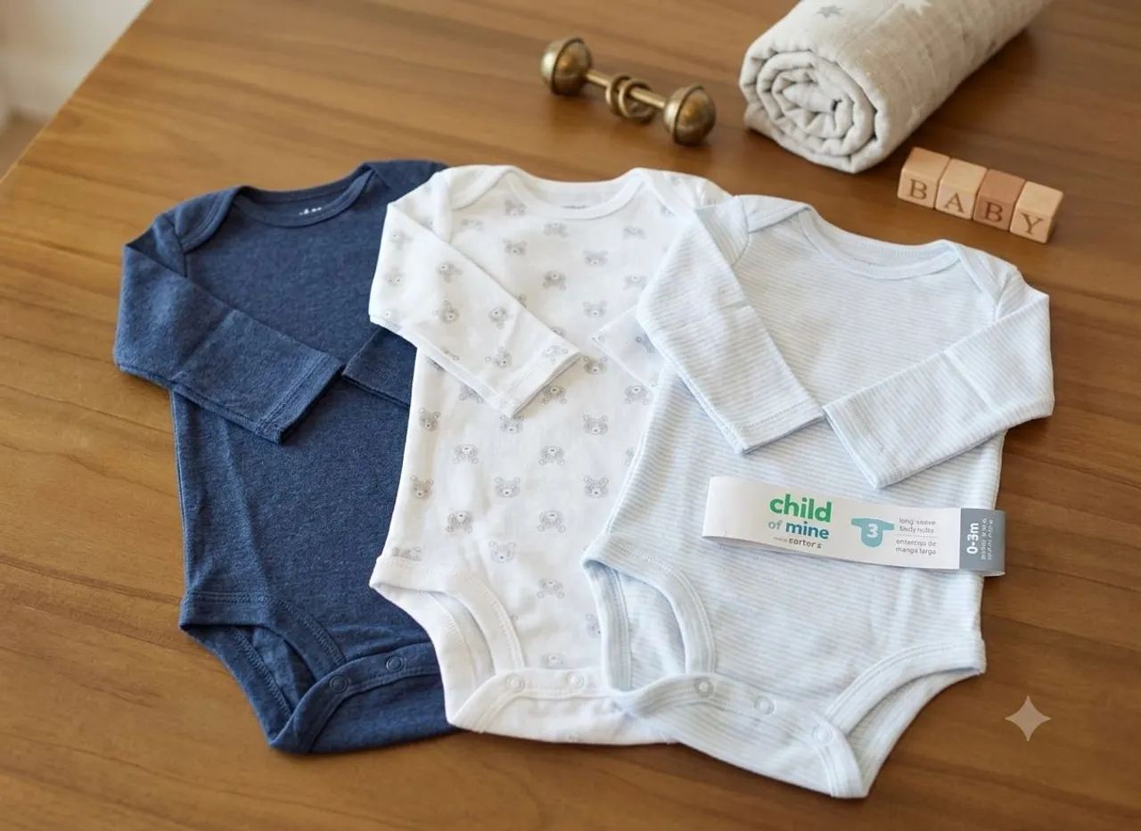 Kit Bodys Carters manga longa