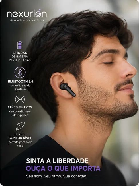 Fone Bluetooth A'Gold BR50 TWS Sem Fio com Microfone e Estojo - Foto 3