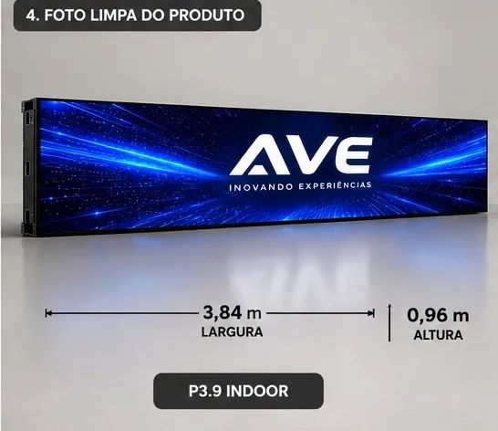 Painel de LED P3.9 Indoor 3,84x0,96m + Controladora TB50 - Foto 3