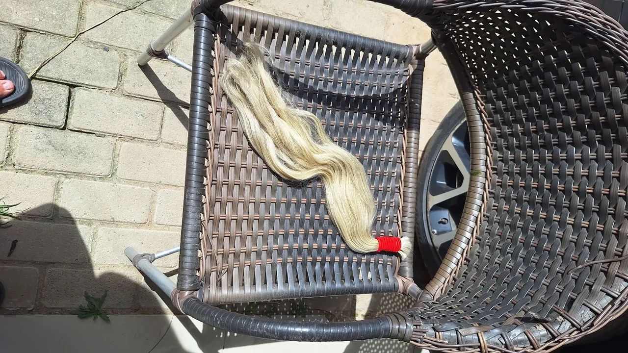 Cabelo humano loiro mesclado 55cm - Foto 2