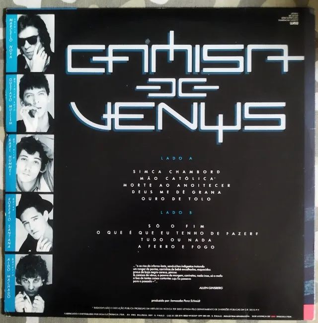 LP Vinil Camisa De Vênus - Correndo O Risco (1986) EX - Foto 2