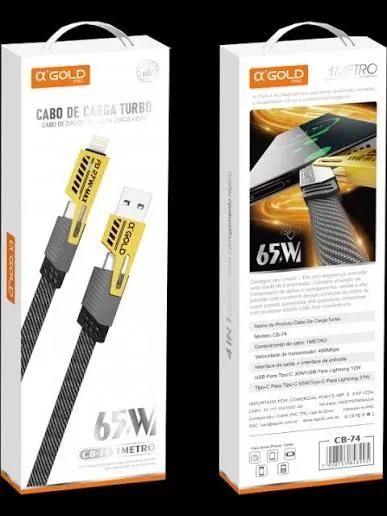 Cabo alpha gold 4em1 turbo 75w 1m reforçado  - Foto 5