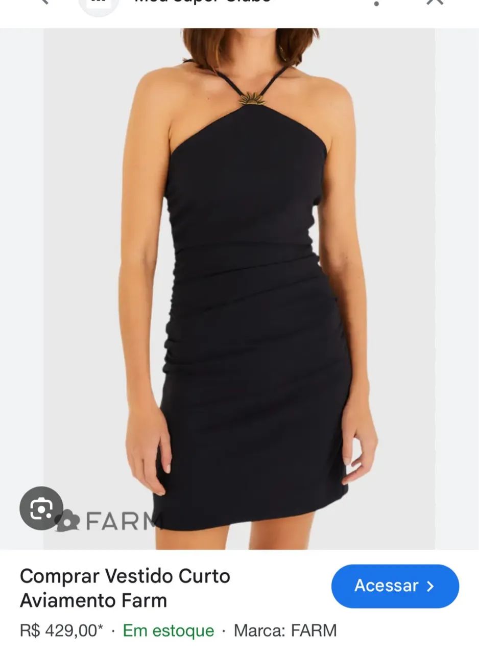 Vestido farm curto 
