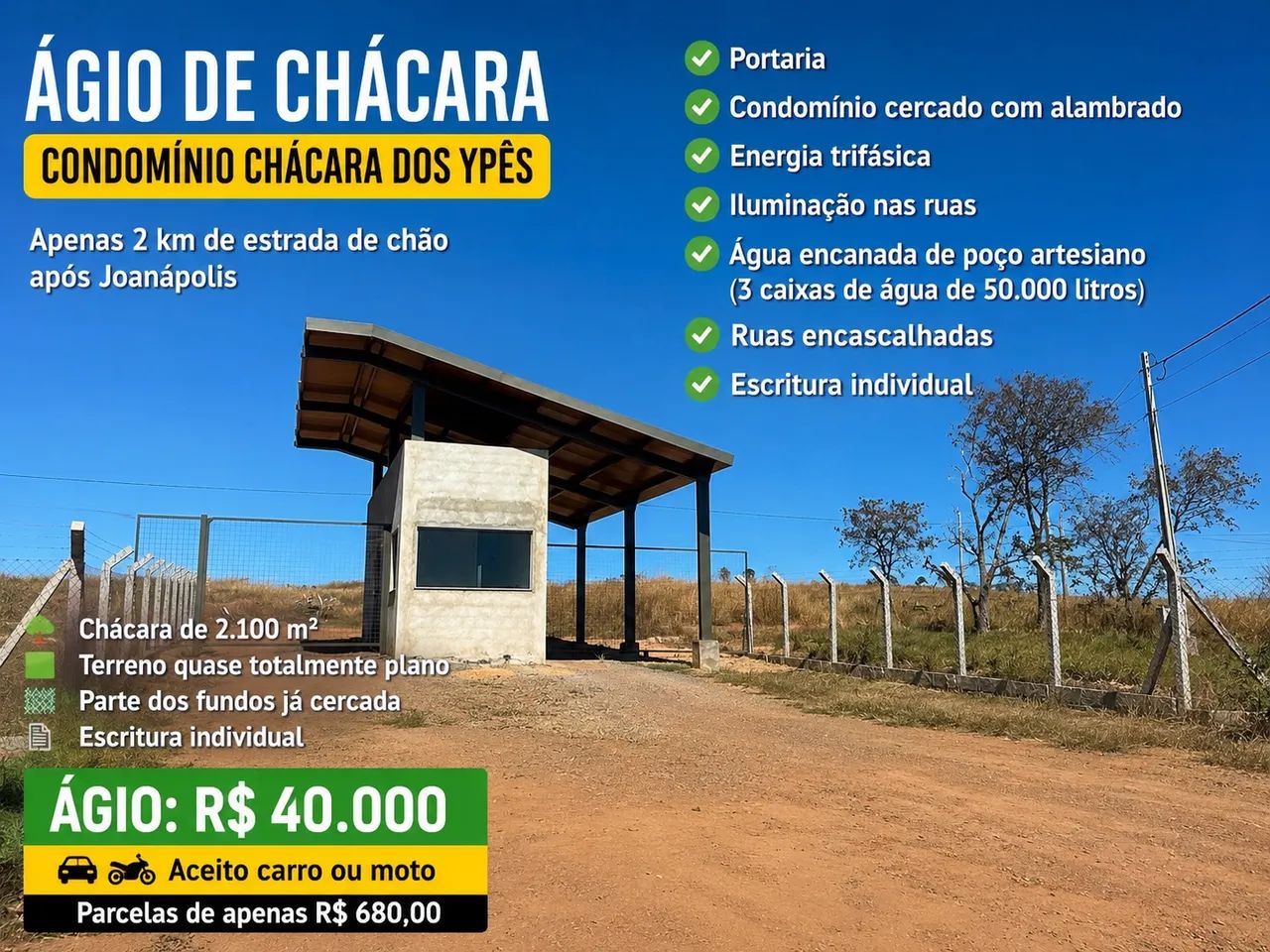 Vendo Agio de chácara 
