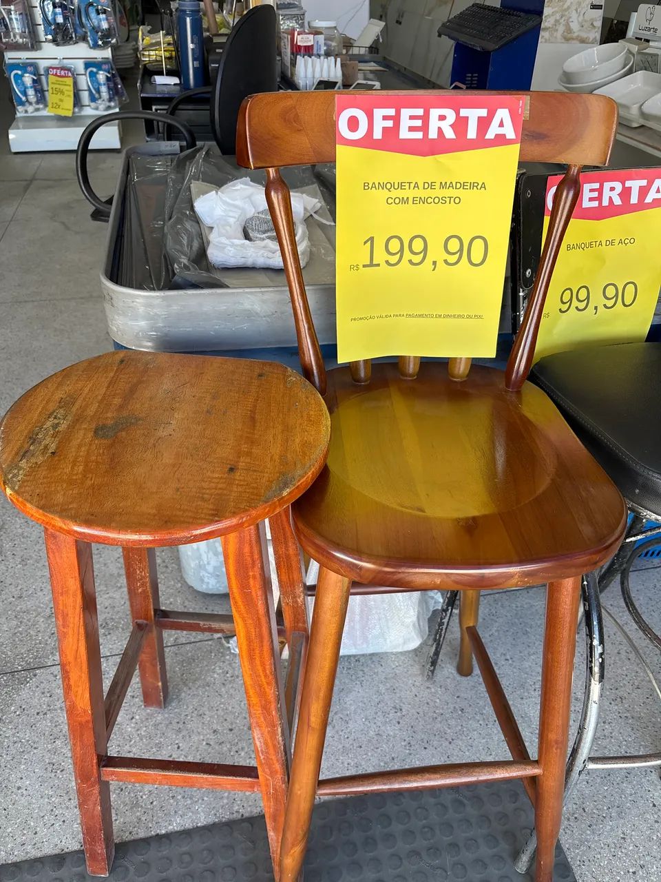 Bancos aço e madeira  - Foto 2