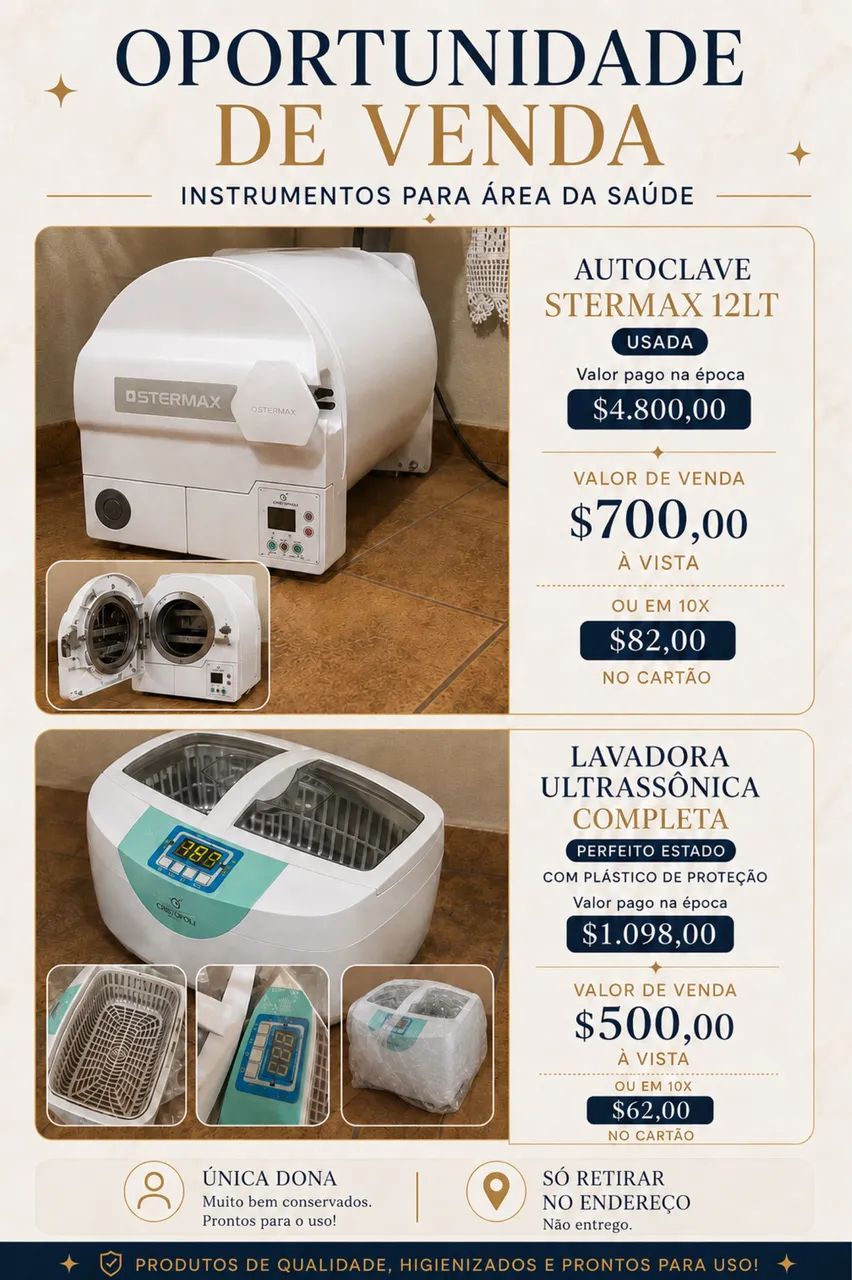 AUTOCLAVE E ULTRASSÔNICA 